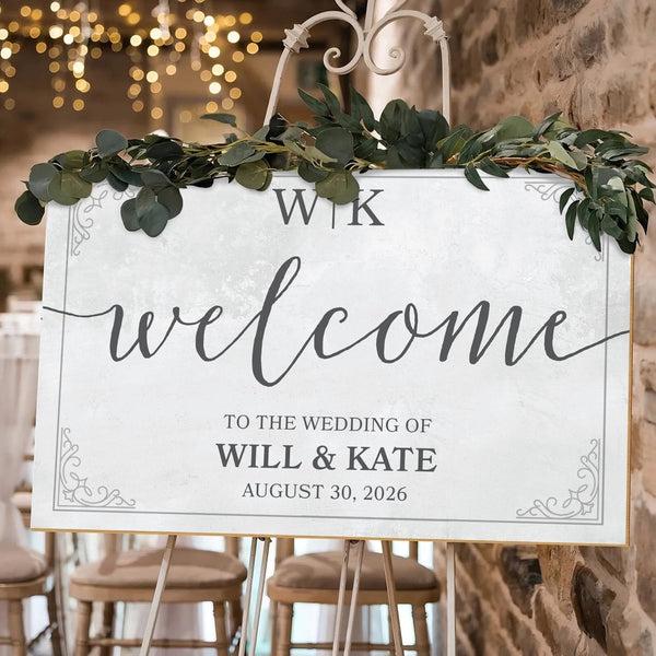 Wedding Welcome Custom Wooden Sign for Bride & Groom
