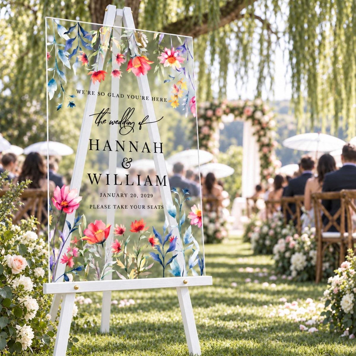 Wildly in Love Personalized Wedding Welcome Sign