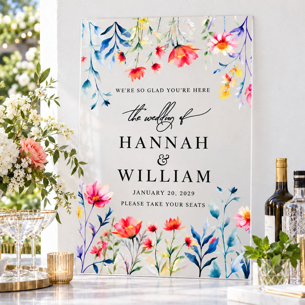 Wildly in Love Personalized Wedding Welcome Sign