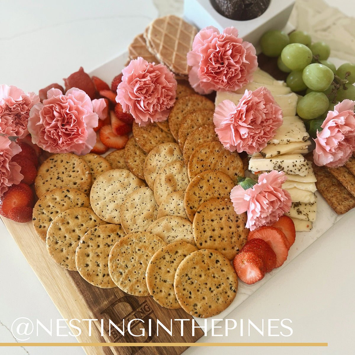 Winslow Appetizer Charcuterie Board with Condiment Bowls, White