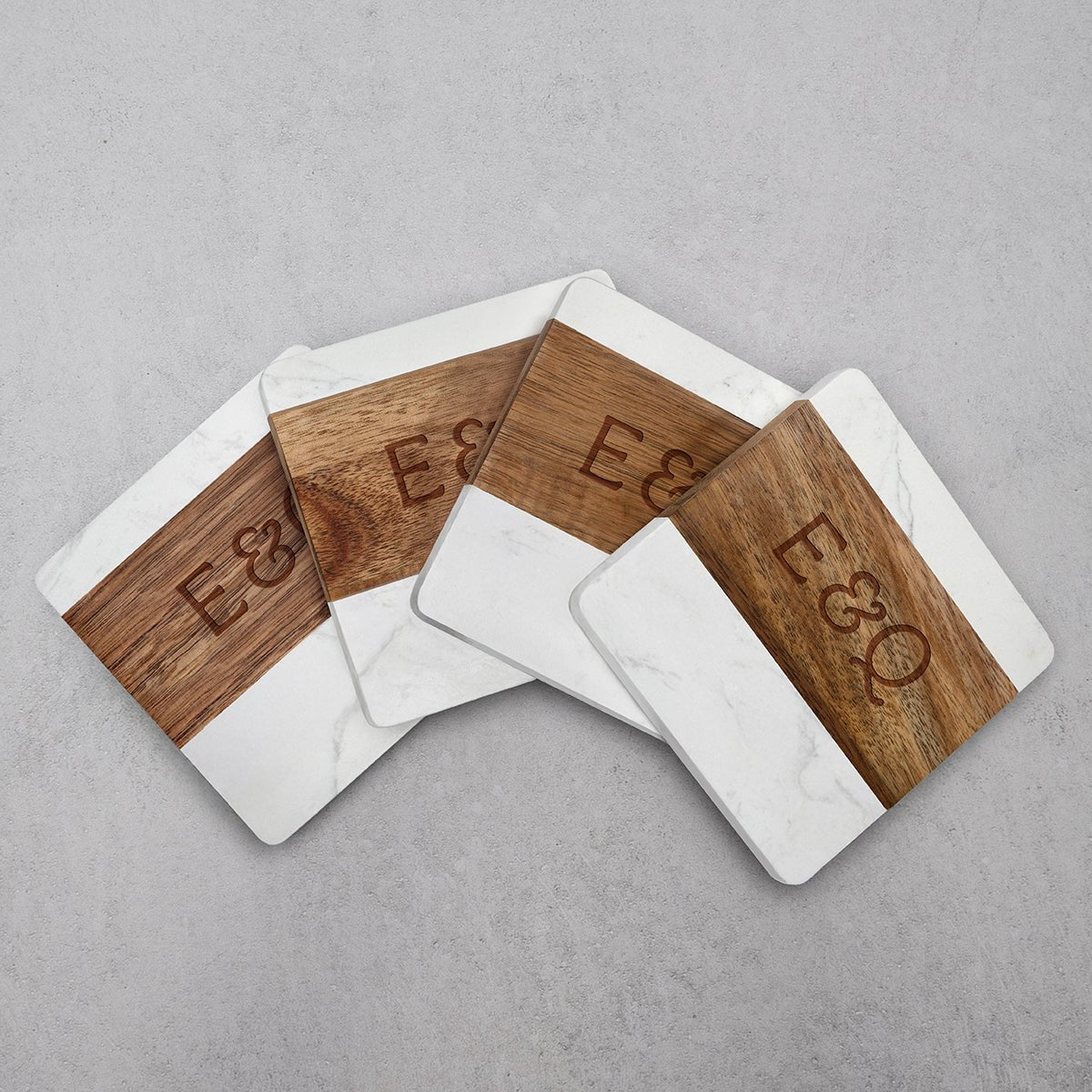 Winslow Custom Marble Coaster Set of 4, White