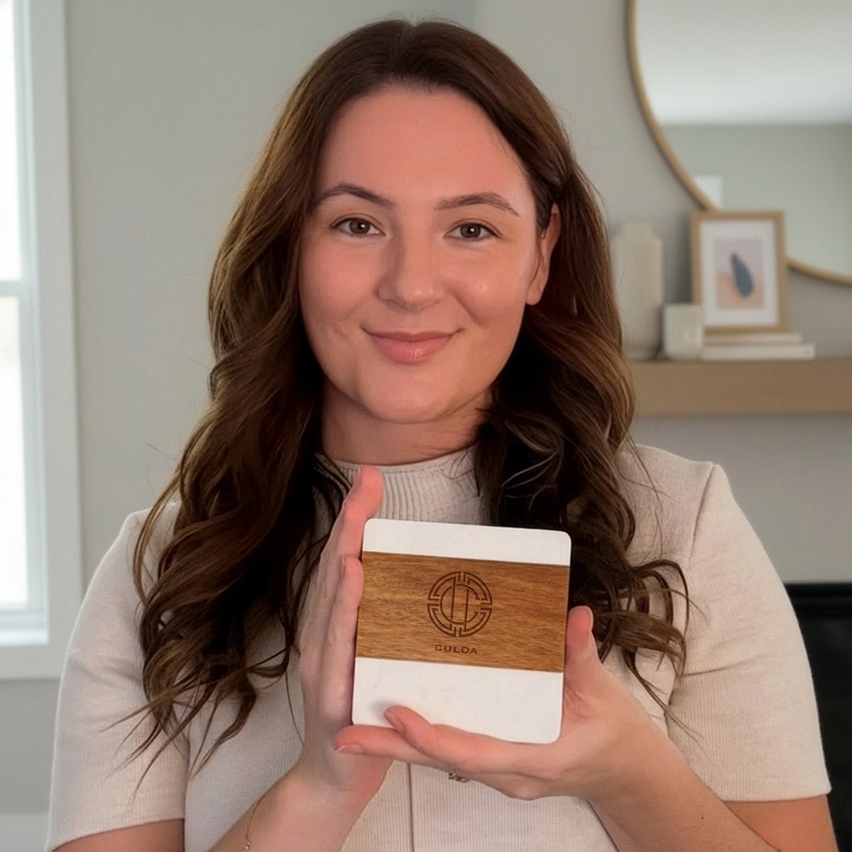 Winslow Custom Marble Coaster Set of 4, White