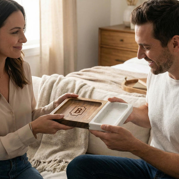 Winslow Valet Catchall Tray - Marble & Wood