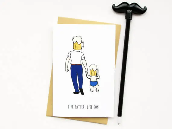 Funny Fathers Day Cards - Like Father, Like Son