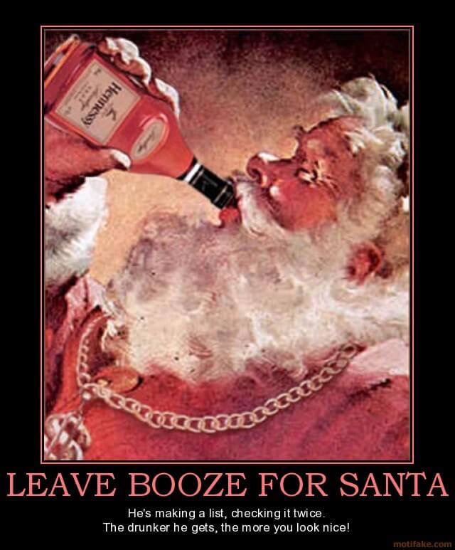 Funny Santa Claus Drinking