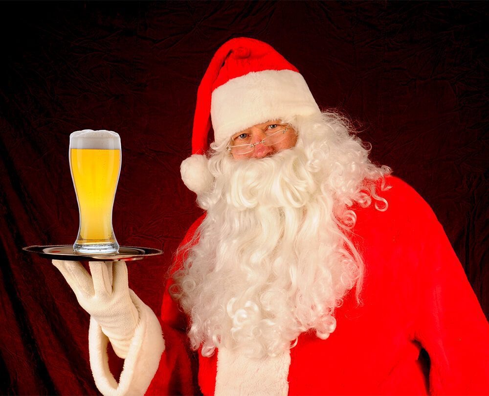 Santa Claus Serving Beer