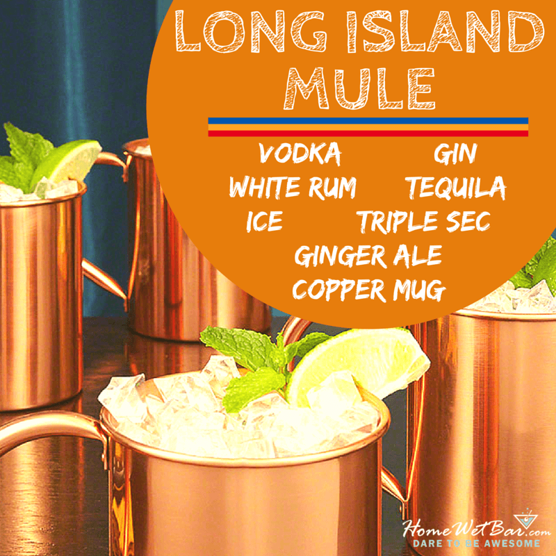 Ingredients for a Long Island Mule