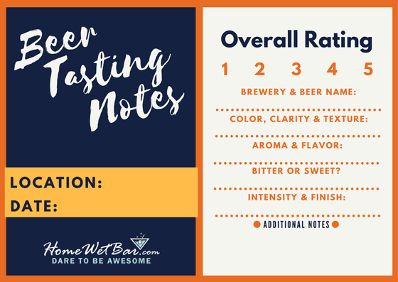 Beer Tasting Notes Sheet