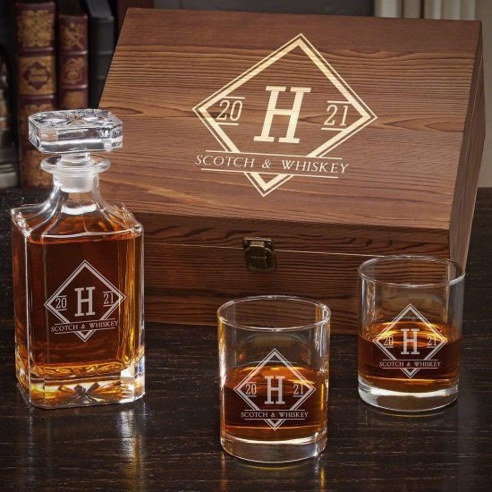 Boxed Whiskey Decanter Set