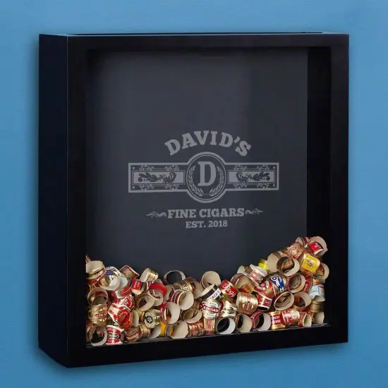 Engraved Shadow Box for his cigar bands