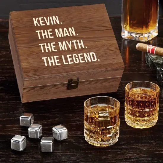 Engraved Whiskey Stone Set are 40th Birthday Gifts for Him