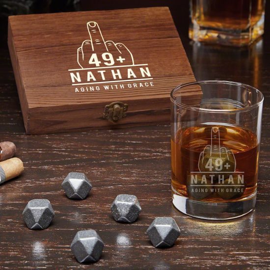 Funny Whiskey Stone and Glass Set