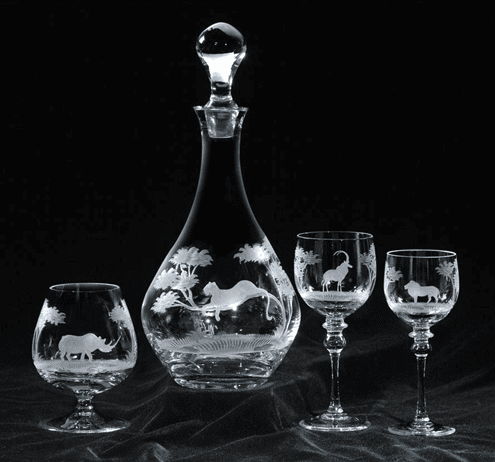 Wildlife Crystal Snifter Set