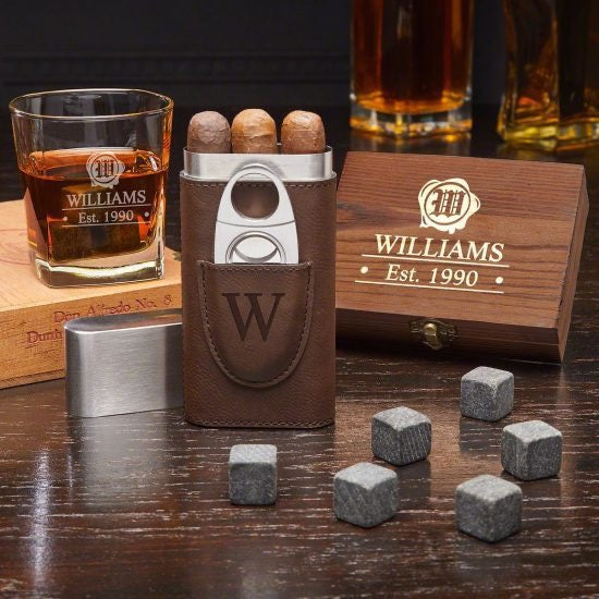 Custom Whiskey and Cigar Gift Sets