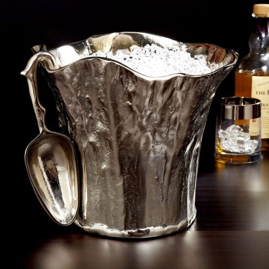 Tree Trunk Silver Ice Bucket Gift for Fathers
