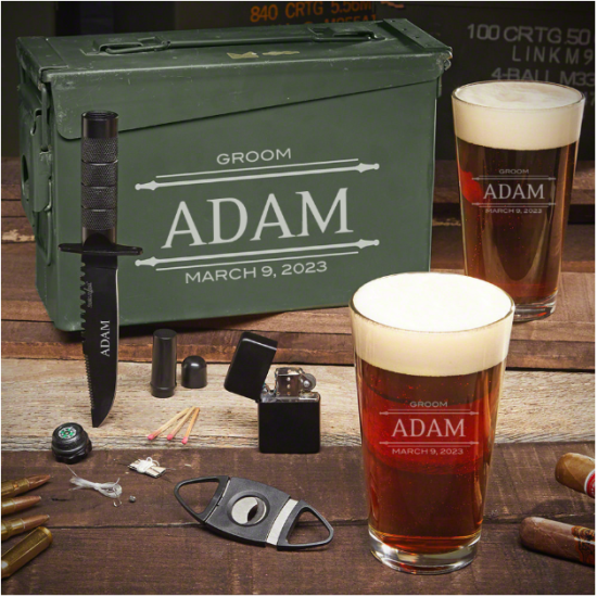 Engraved Ammo Can Beer Set