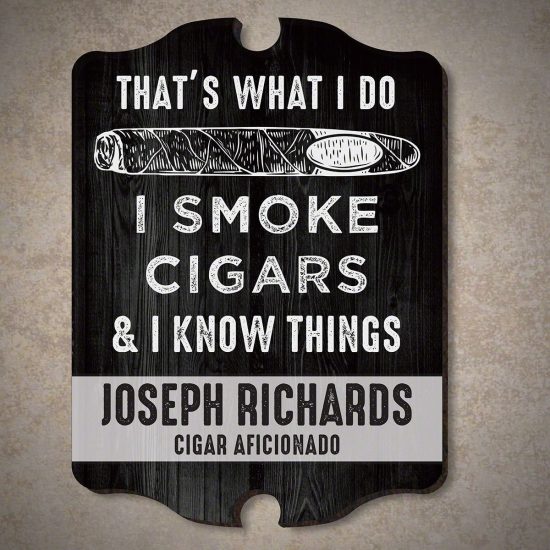 Personalized Cigar Sign Wedding Gift for Groom