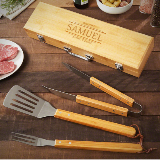 Personalized Grilling Tools Wedding Gift for Husband