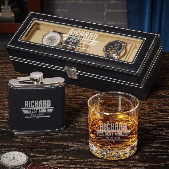 Personalized Watch and Whiskey Wedding Gift Ideas for Groom