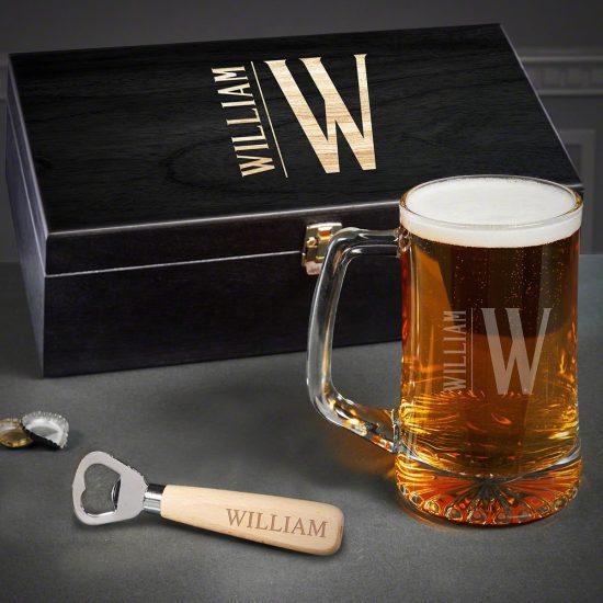 Personalized Beer Mug Box Set for Groomsmen