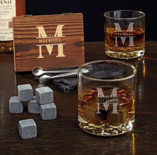 Personalized Whiskey Stone Gift Set