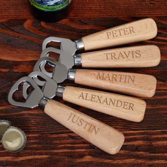 Personalized Wooden Bottle Openers Creative Groomsmen Gifts