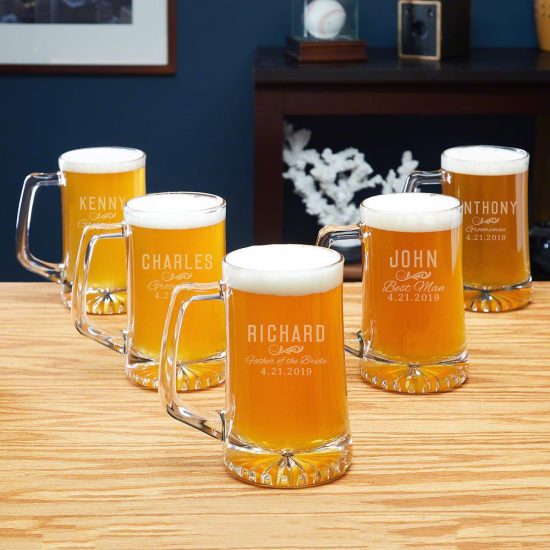 5 Custom Beer Mugs – A Gift Set for Every Groomsmen