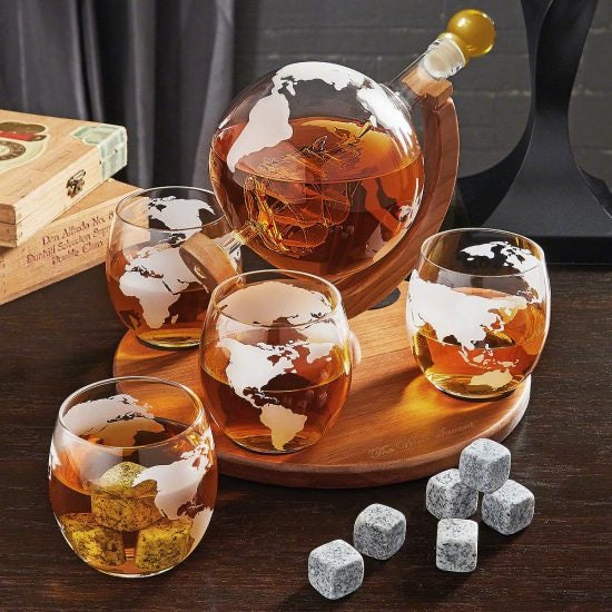 Crystal Globe Decanter Gift Set