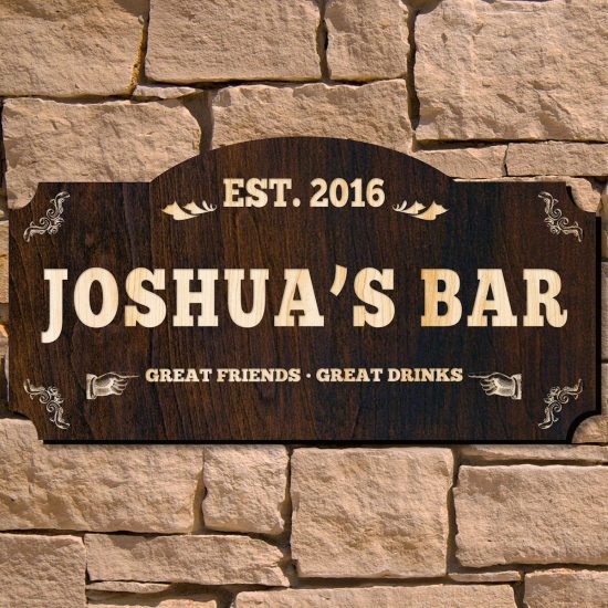Personalized Rustic Bar Sign