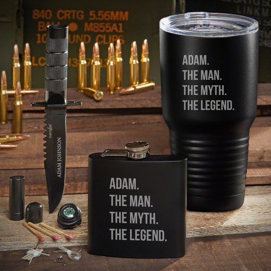 Legendary Tumbler Flask Knife Set of Gifts for Police Officers