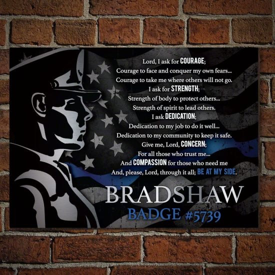 Custom Police Officer's Prayer Sign