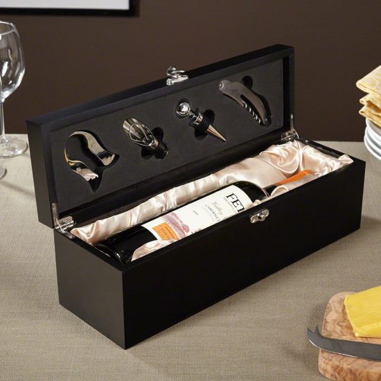 Engraved Wine Box and Tool Kit