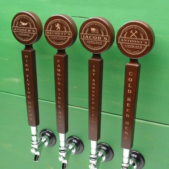 Engraved Wooden Set of 4 Cool Beer tap Handles