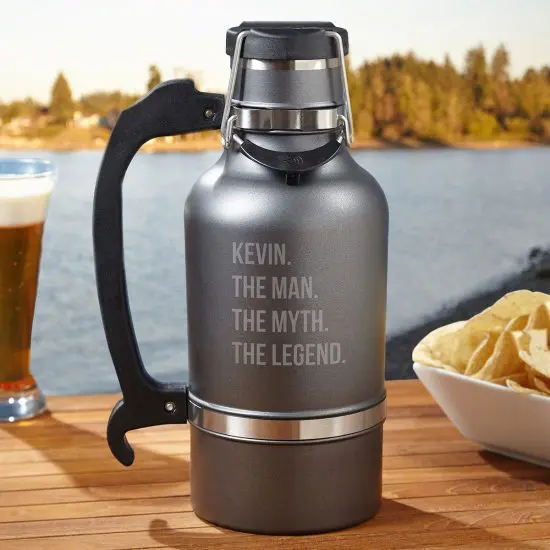 Personalized Stainless Steel Travel Growler for Dad