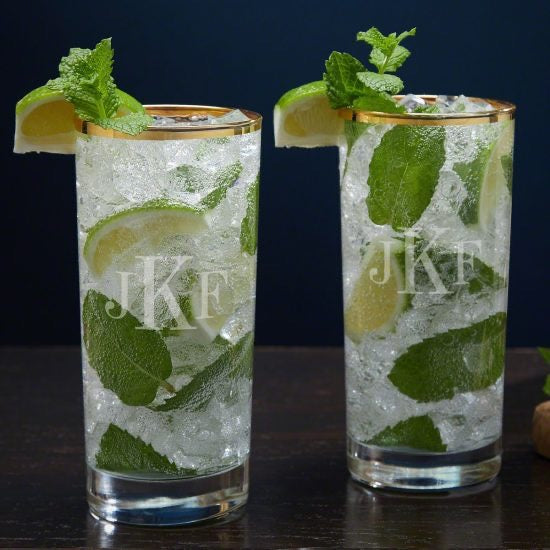 Cool Gold Rim Mojito Glasses