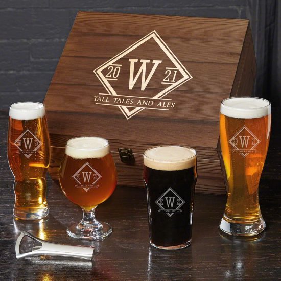 Personalized Beer Box Gift Set of Christmas Gifts for Him