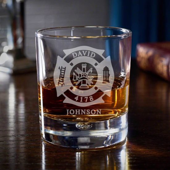 Personalized rocks whiskey glass