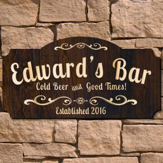 Custom Wooden Bar Sign