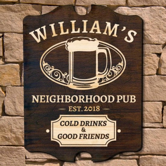 Custom Wood Bar Sign