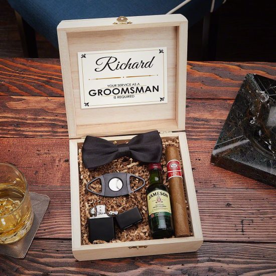 Cigar Crate of Custom Groomsmen Gift Set