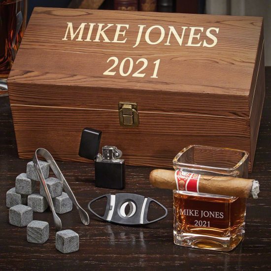 Cigar and Whiskey Christmas Gift Set for Men