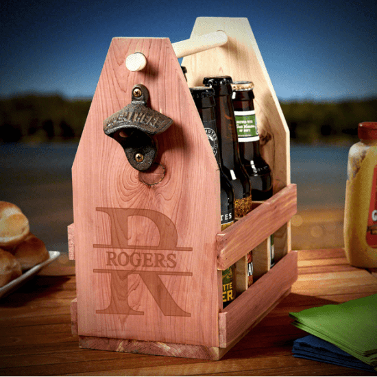 Personalized Wooden Beer Caddy