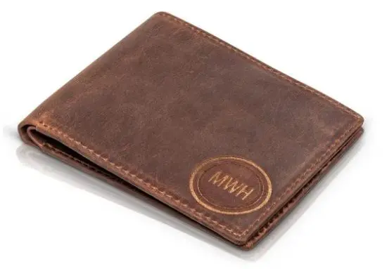 Engraved Leather Wallet Christmas Gift for Men