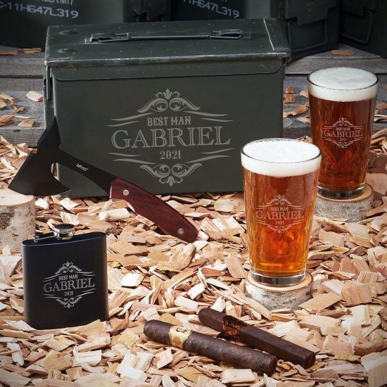 Ammo Can Beer Gift Set with Hatchet