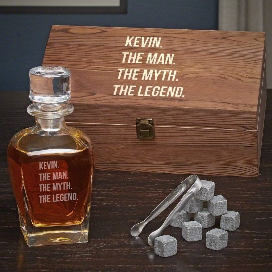 Whiskey Decanter Box Set with Whiskey Stones