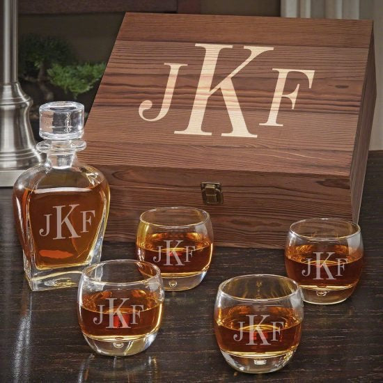 Personalized Whiskey Gift Set with Decanter and Glasses