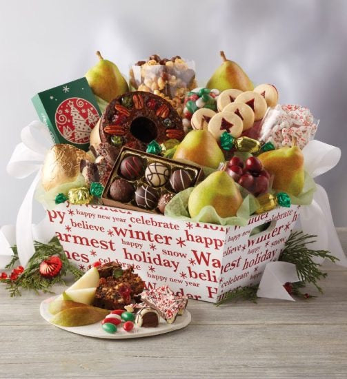 Christmas Gift Basket with Sweets and Treats