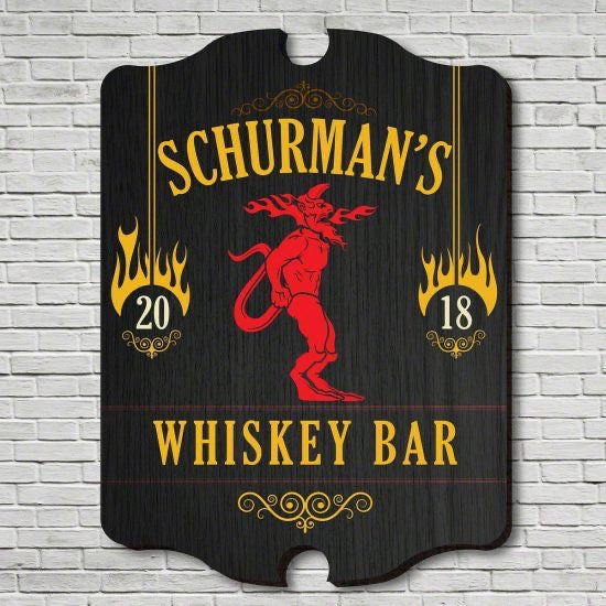 Personalized Wood Bar Sign for College Students