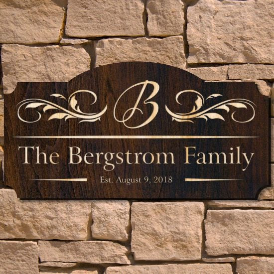 Personalized Family Name Sign for the Bride and Groom's New Home