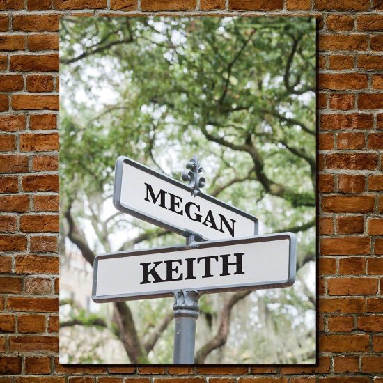 Unique Personalized Street Sign Art for the Bride and Groom